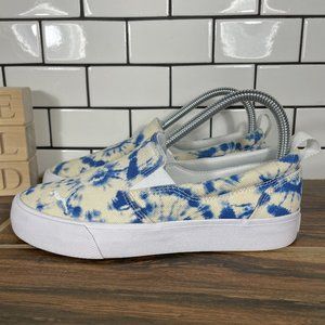 Puma Bari Slip On Womens Size 6 Shoes Blue Tie Dye Canvas Casual Sneakers